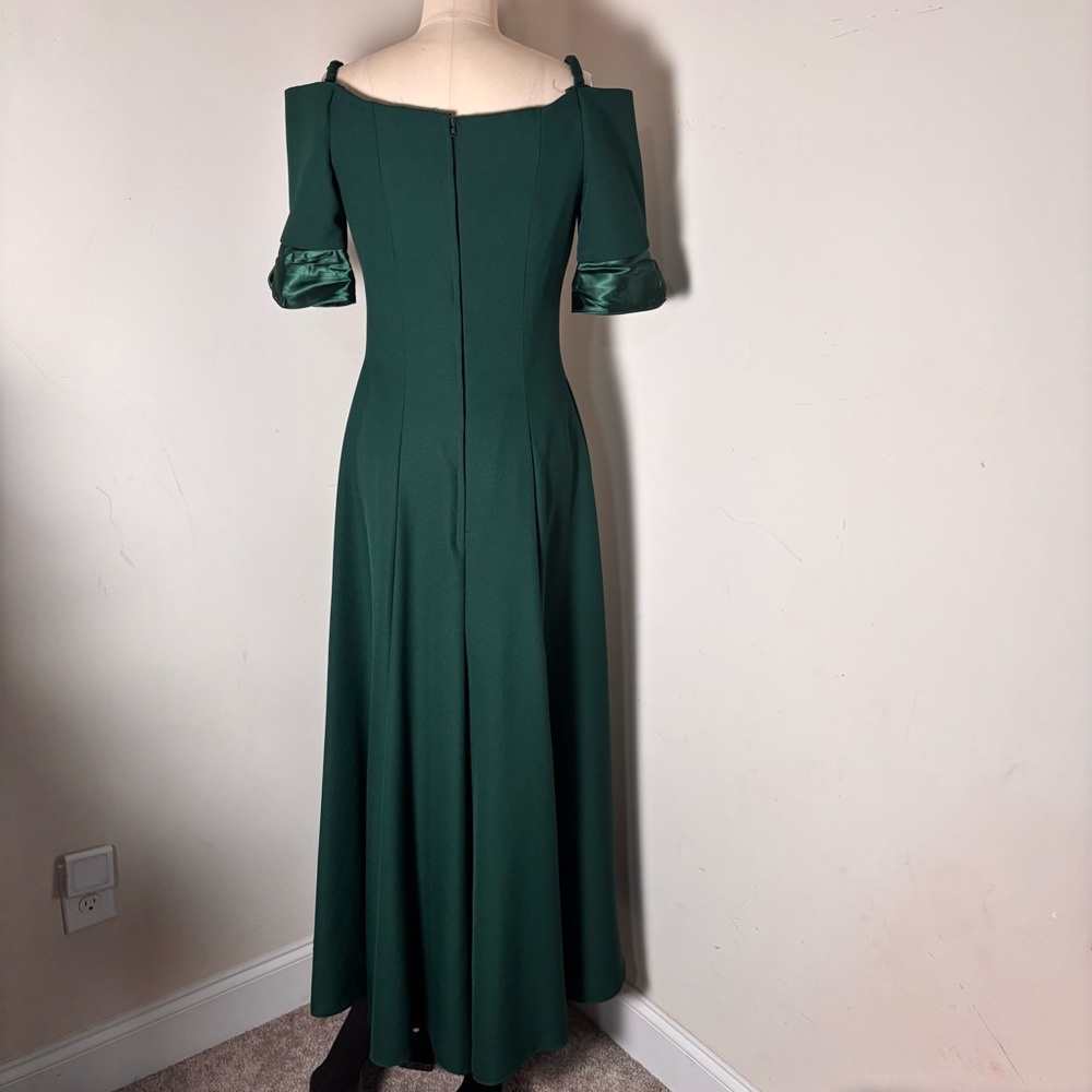 Green vintage 90s off the shoulder dress - Picture 5 of 8